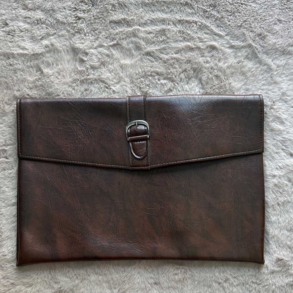 Rolfs Vintage Clutch large Dark Brown Leather Bag